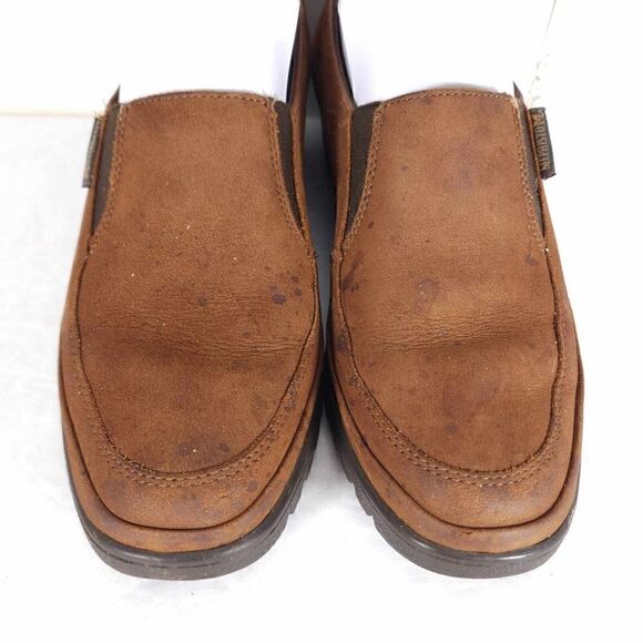 Mephisto Women's US 7 Brown Leather Slip-On Comfort Wedge Loafers - Picture 5 of 15